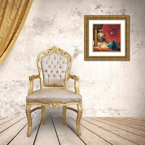 Asian Still Life II Gold Ornate Wood Framed Art Print with Double Matting by Rodriguez, S.