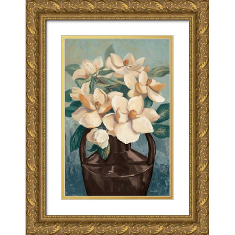 Peony Mist Gold Ornate Wood Framed Art Print with Double Matting by Jeffrey, Jillian