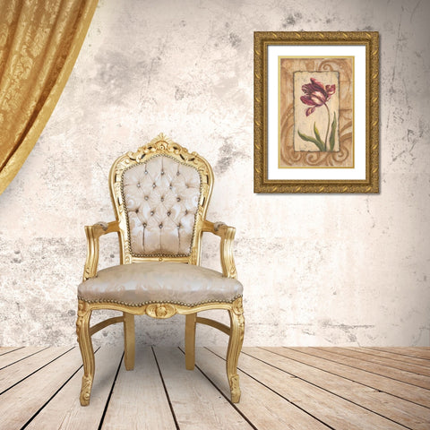 Classic Tulip II Gold Ornate Wood Framed Art Print with Double Matting by Jeffrey, Jillian