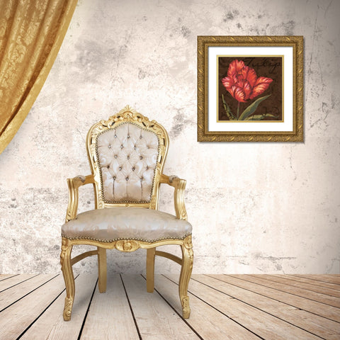 Tulipa I Gold Ornate Wood Framed Art Print with Double Matting by Jeffrey, Jillian