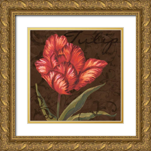 Tulipa I Gold Ornate Wood Framed Art Print with Double Matting by Jeffrey, Jillian