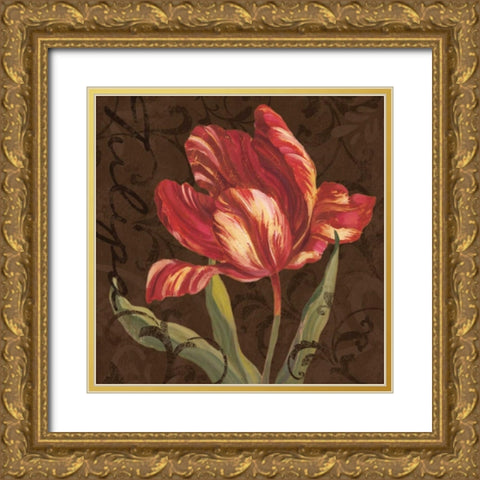 Tulipa II Gold Ornate Wood Framed Art Print with Double Matting by Jeffrey, Jillian