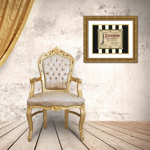 Lotion Label Gold Ornate Wood Framed Art Print with Double Matting by Jeffrey, Jillian