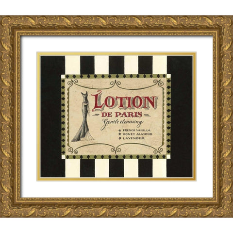 Lotion Label Gold Ornate Wood Framed Art Print with Double Matting by Jeffrey, Jillian