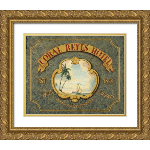 Coral Reyes Hotel Gold Ornate Wood Framed Art Print with Double Matting by Jones, Catherine