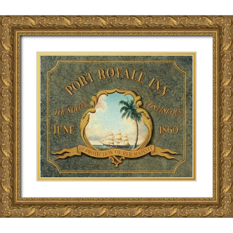 Port Royale Inn Gold Ornate Wood Framed Art Print with Double Matting by Jones, Catherine