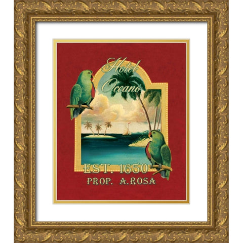 Hotel Oceano Gold Ornate Wood Framed Art Print with Double Matting by Jones, Catherine
