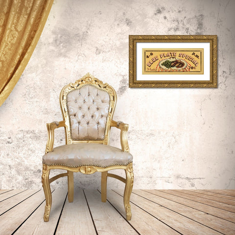Blue Plate Special Gold Ornate Wood Framed Art Print with Double Matting by Jones, Catherine