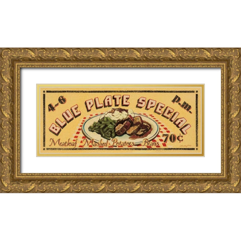 Blue Plate Special Gold Ornate Wood Framed Art Print with Double Matting by Jones, Catherine