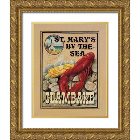 Clam Bake Gold Ornate Wood Framed Art Print with Double Matting by Jones, Catherine