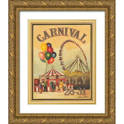 Carnival Gold Ornate Wood Framed Art Print with Double Matting by Jones, Catherine
