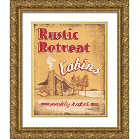 Rustic Retreat Gold Ornate Wood Framed Art Print with Double Matting by Jones, Catherine