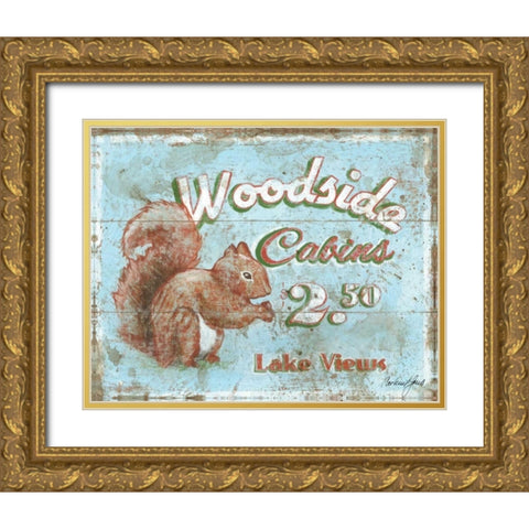 Woodside Cabins Gold Ornate Wood Framed Art Print with Double Matting by Jones, Catherine