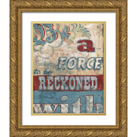 Force Gold Ornate Wood Framed Art Print with Double Matting by Jones, Catherine