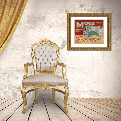 Move Forward Gold Ornate Wood Framed Art Print with Double Matting by Jones, Catherine
