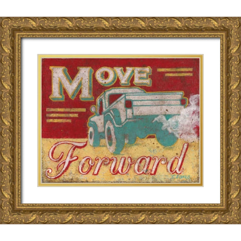 Move Forward Gold Ornate Wood Framed Art Print with Double Matting by Jones, Catherine