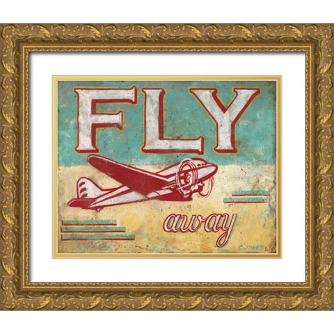 Fly Away Gold Ornate Wood Framed Art Print with Double Matting by Jones, Catherine