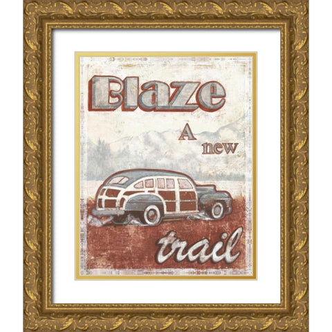 Blaze Gold Ornate Wood Framed Art Print with Double Matting by Jones, Catherine