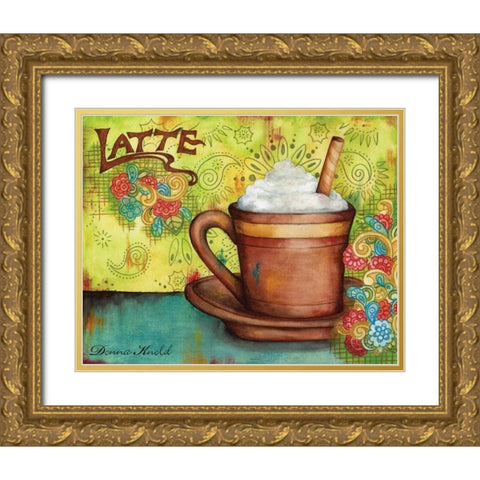 Spring Latte Gold Ornate Wood Framed Art Print with Double Matting by Knold, Donna