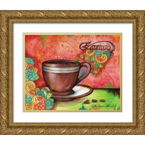Spring Espresso Gold Ornate Wood Framed Art Print with Double Matting by Knold, Donna