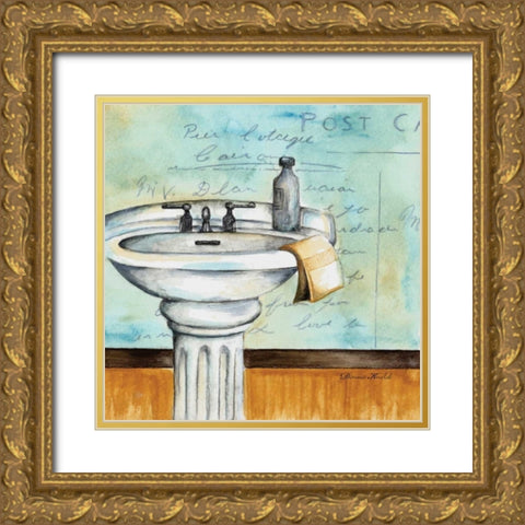 Refresh Bath Gold Ornate Wood Framed Art Print with Double Matting by Knold, Donna