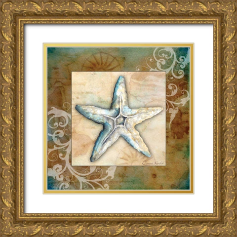 Nautical II Gold Ornate Wood Framed Art Print with Double Matting by Knold, Donna