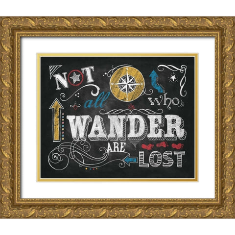Color Chalkboard I Gold Ornate Wood Framed Art Print with Double Matting by Knold, Donna