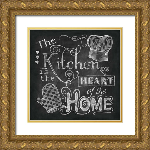 Kitchen Chalk III Gold Ornate Wood Framed Art Print with Double Matting by Knold, Donna