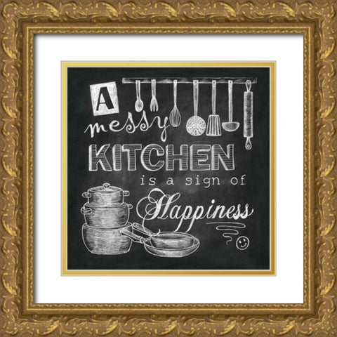 Kitchen Chalk IV Gold Ornate Wood Framed Art Print with Double Matting by Knold, Donna