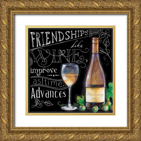 Wine Toasts II Gold Ornate Wood Framed Art Print with Double Matting by Knold, Donna