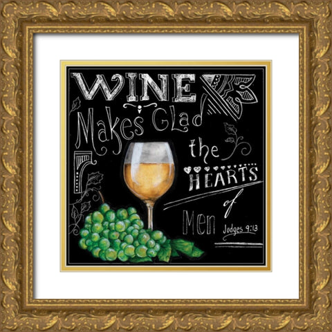 Wine Toasts III Gold Ornate Wood Framed Art Print with Double Matting by Knold, Donna