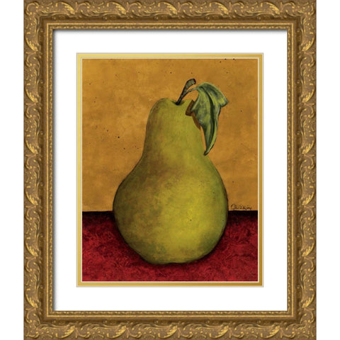 Pear Gold Ornate Wood Framed Art Print with Double Matting by Kime, John