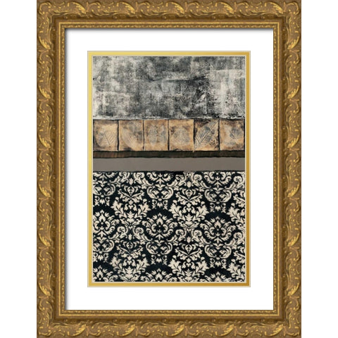 Natures Damask I Gold Ornate Wood Framed Art Print with Double Matting by Kime, John