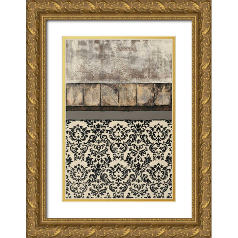 Natures Damask II Gold Ornate Wood Framed Art Print with Double Matting by Kime, John