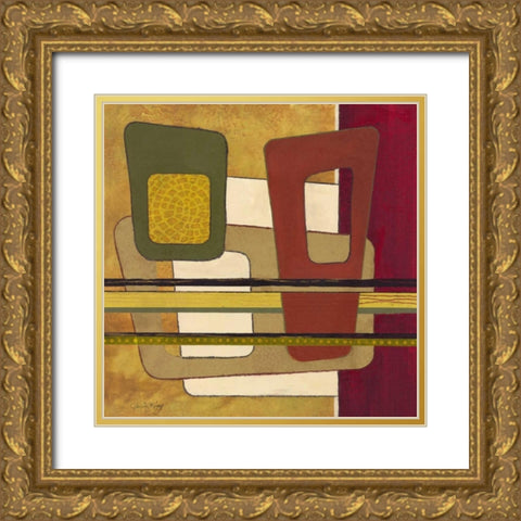 Retro Spectrum II Gold Ornate Wood Framed Art Print with Double Matting by Kime, John