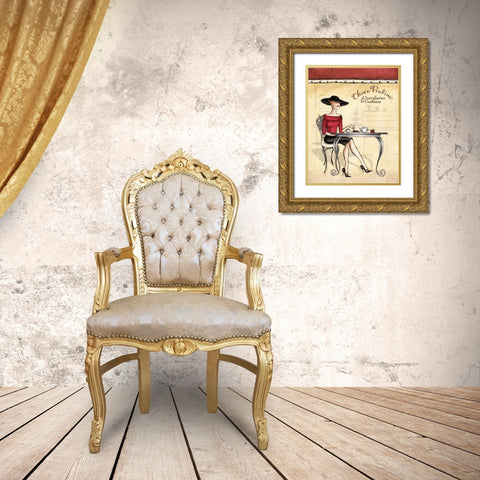 Femme Elegante I Gold Ornate Wood Framed Art Print with Double Matting by Laliberte, Andrea