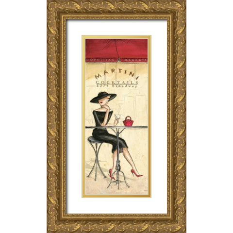 Cocktails Gold Ornate Wood Framed Art Print with Double Matting by Laliberte, Andrea