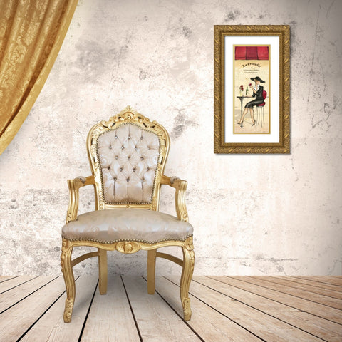 Bistro Gold Ornate Wood Framed Art Print with Double Matting by Laliberte, Andrea