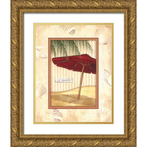 Parasol Club I Gold Ornate Wood Framed Art Print with Double Matting by Laliberte, Andrea