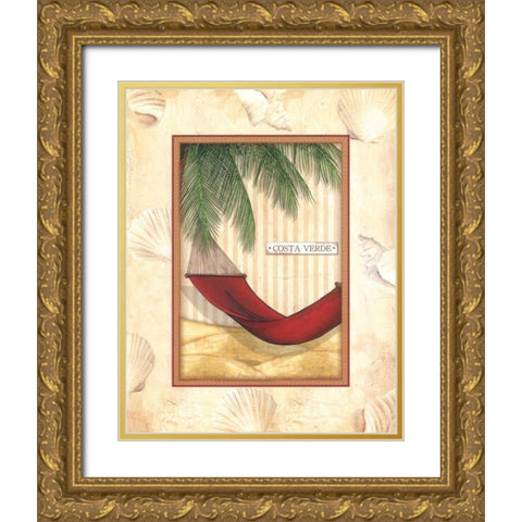 Parasol Club III Gold Ornate Wood Framed Art Print with Double Matting by Laliberte, Andrea