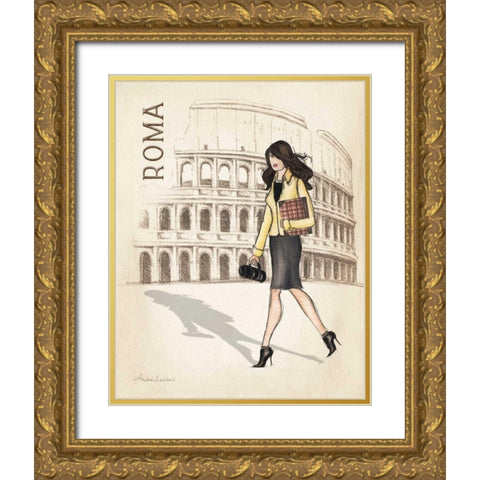 Roma Gold Ornate Wood Framed Art Print with Double Matting by Laliberte, Andrea