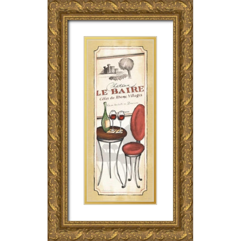 Vin Rouge Gold Ornate Wood Framed Art Print with Double Matting by Laliberte, Andrea