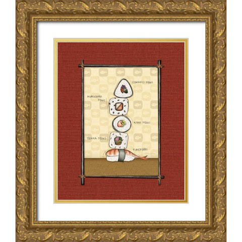 Sushi I Gold Ornate Wood Framed Art Print with Double Matting by Laliberte, Andrea