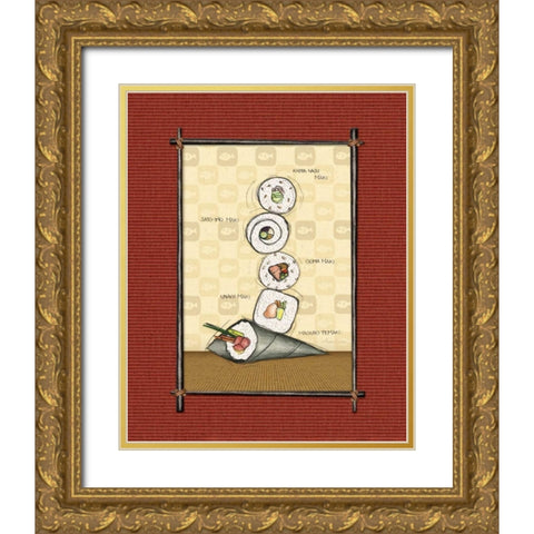 Sushi II Gold Ornate Wood Framed Art Print with Double Matting by Laliberte, Andrea