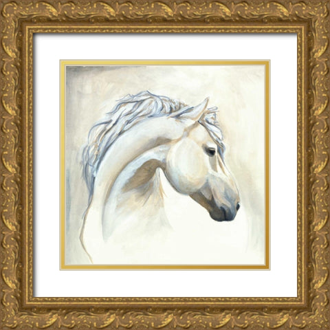Horse I Gold Ornate Wood Framed Art Print with Double Matting by Laurencon