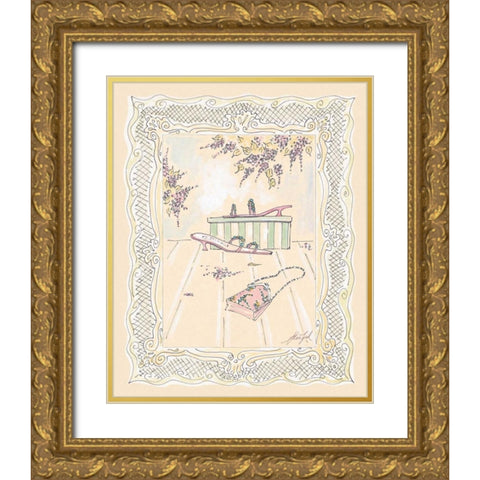 On the Town III Gold Ornate Wood Framed Art Print with Double Matting by Leal, Steve