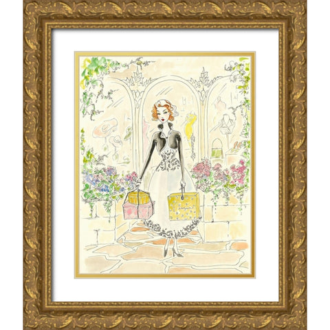 Boutique Shopping I Gold Ornate Wood Framed Art Print with Double Matting by Leal, Steve