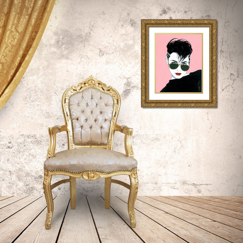 Kim Gold Ornate Wood Framed Art Print with Double Matting by Leal, Steve