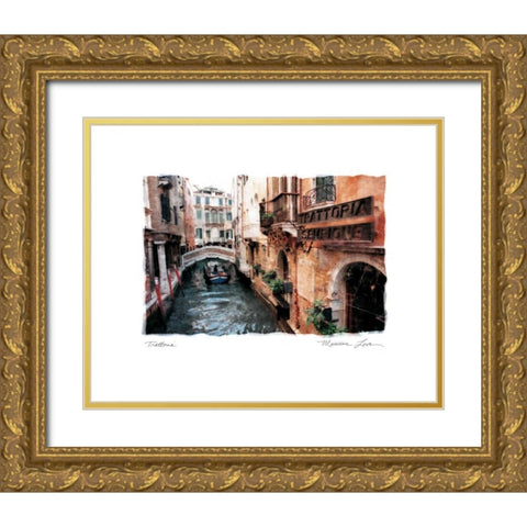 Trattoria Gold Ornate Wood Framed Art Print with Double Matting by Love, Maureen