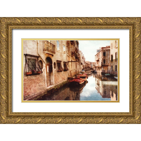 Venice at Rest - No Border Gold Ornate Wood Framed Art Print with Double Matting by Love, Maureen